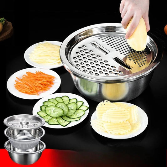 Multi - Function Potato Slicer Set - Stainless Steel Kitchen Combo - Nordshop Hamburg
