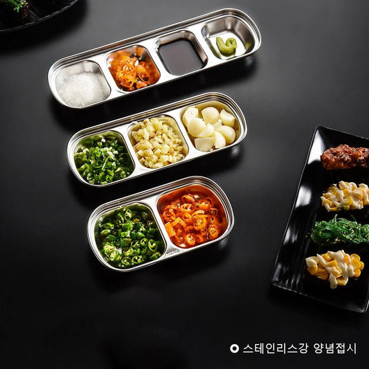 Symphony of Flavor: Stainless Steel 6 - Compartment Dip & Condiment Tray for BBQ, Entertaining & Dining - Nordshop Hamburg