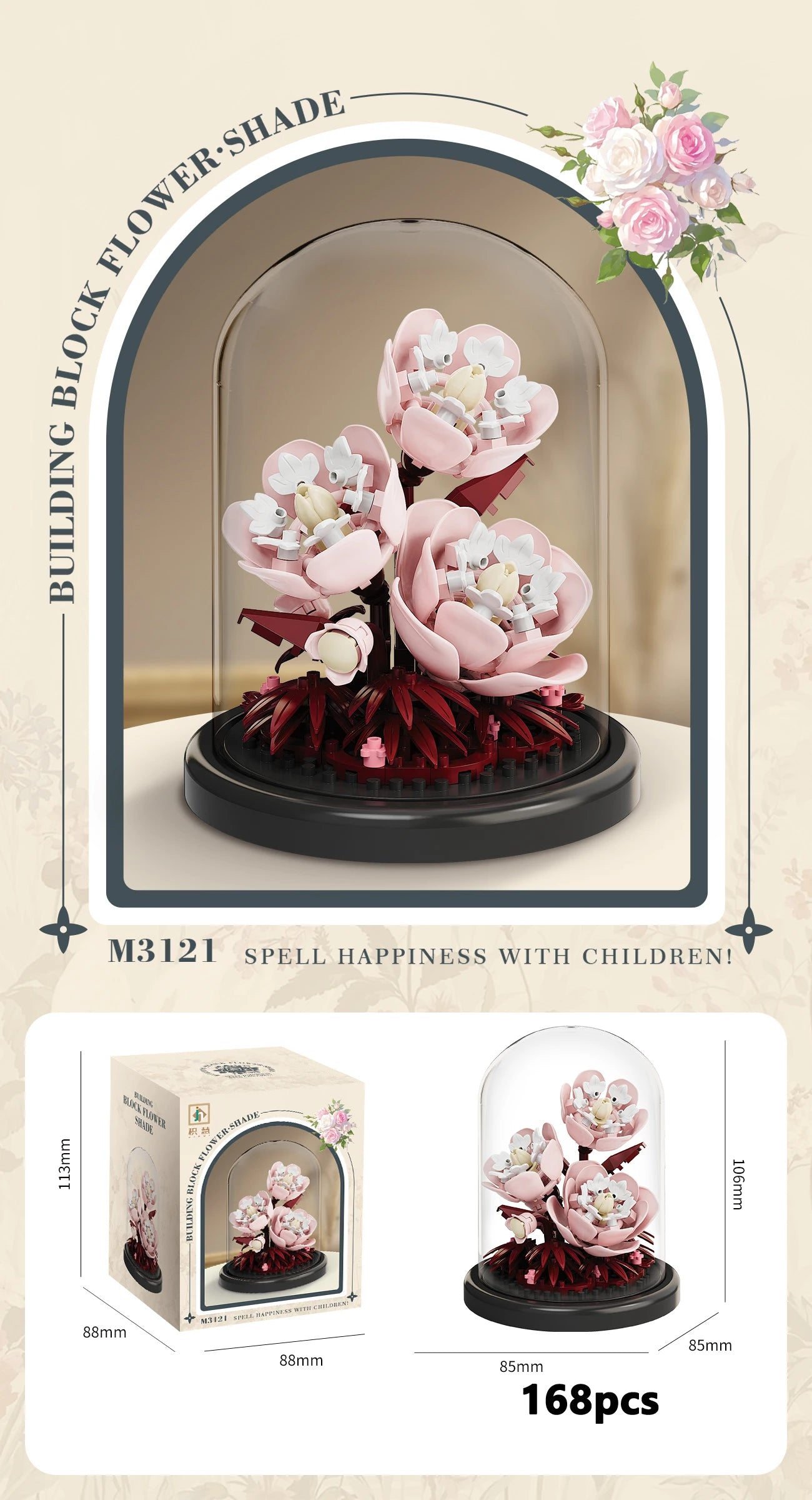 Eternal Flower Bouquet Micro-Building Blocks Set – DIY Bonsai Puzzle for Home Decor, Gift & Creative Play