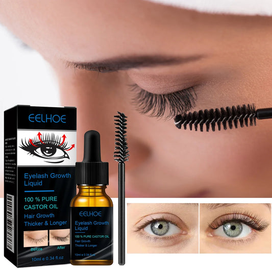 Lash & Brow Enhancer Serum: Natural Castor Oil Formula for Thicker, Longer Eyelashes & Eyebrows