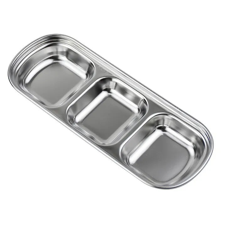 Symphony of Flavor: Stainless Steel 6-Compartment Dip & Condiment Tray for BBQ, Entertaining & Dining