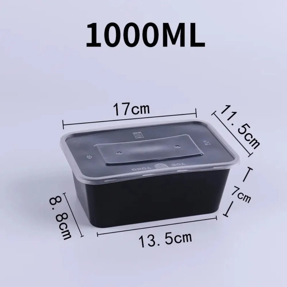 10 - Pack Black Disposable Food Containers with Lids - Leak - Proof & Stackable - Nordshop Hamburg