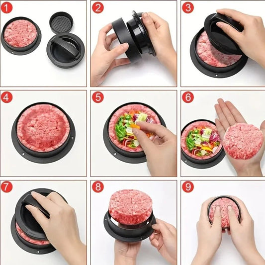 Versatile Non - Stick Burger Press Mold - For Meat, Cheese & Veggie Patti - Nordshop Hamburg