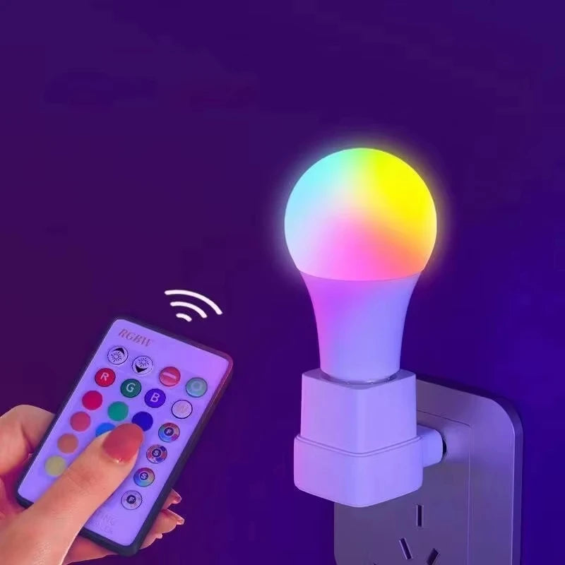Your Mood, Your Hue: 24-Key Remote Smart RGB LED Bulb – 16 Colors & Dimmable White Light