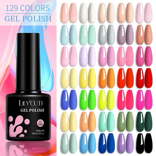 LILYCUTE DIY Nail Art Kit: 6Pcs Semi-Permanent Gel Polish Set – UV/LED Soak Off & Manicure Design