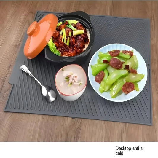 Multifunctional Silicone Kitchen Mat – Dish Drying Pad, Pot Holder, Heat-Resistant Coaster.