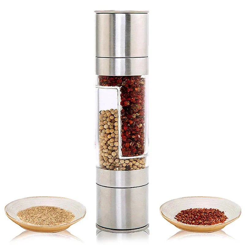 2 - in - 1 Adjustable Stainless Steel Salt & Pepper Grinder – Ceramic Mill Kitchen Tool - Nordshop Hamburg