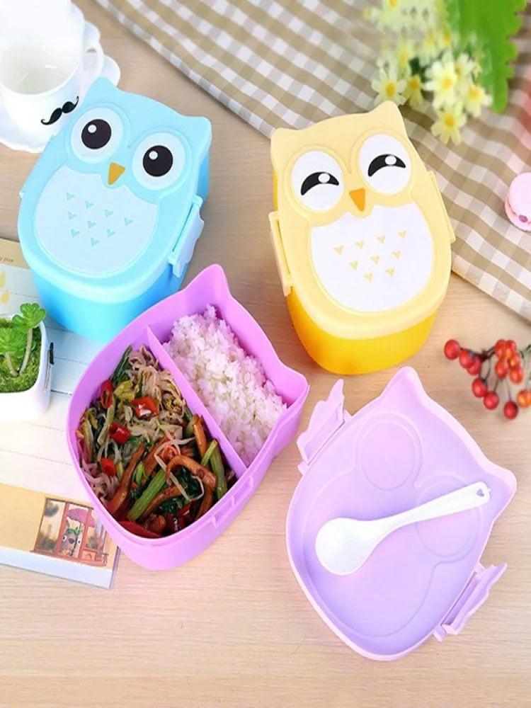 Owl Shaped Kids Bento Box – Multi-Compartment Leak-Proof Lunch Container with Lid