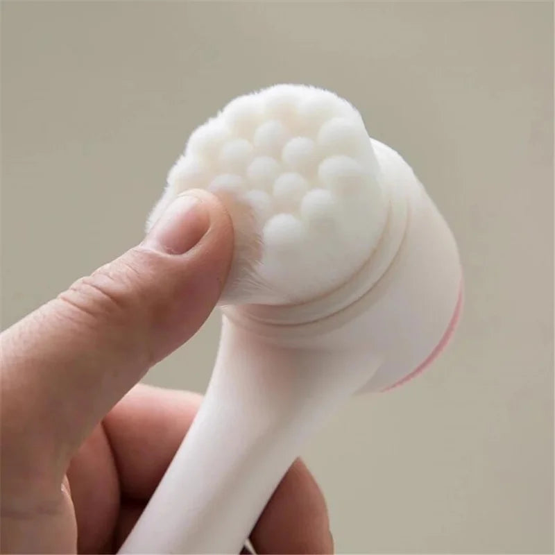 Double-Sided Silicone Face Brush – Soft Manual Exfoliator & Massage Cleanser for Glowing Skin