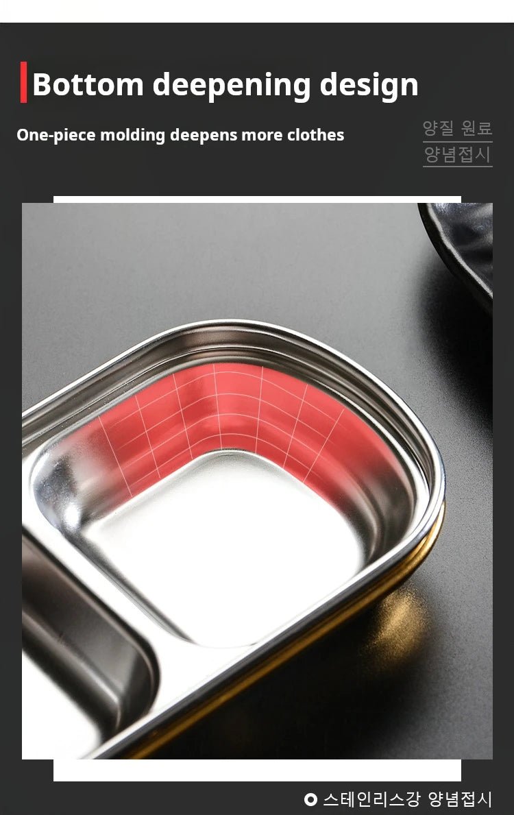 Symphony of Flavor: Stainless Steel 6-Compartment Dip & Condiment Tray for BBQ, Entertaining & Dining