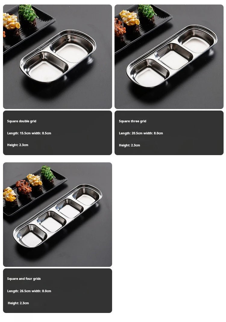 Symphony of Flavor: Stainless Steel 6-Compartment Dip & Condiment Tray for BBQ, Entertaining & Dining