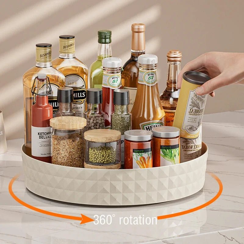360° Rotating Spice & Cosmetic Carousel - Space - Saving Cabinet Organizer Tray - Nordshop Hamburg
