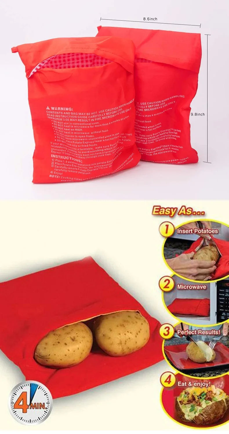 Magic Potato Cooker Bag – Perfect Baked Potatoes in 4 Minutes!