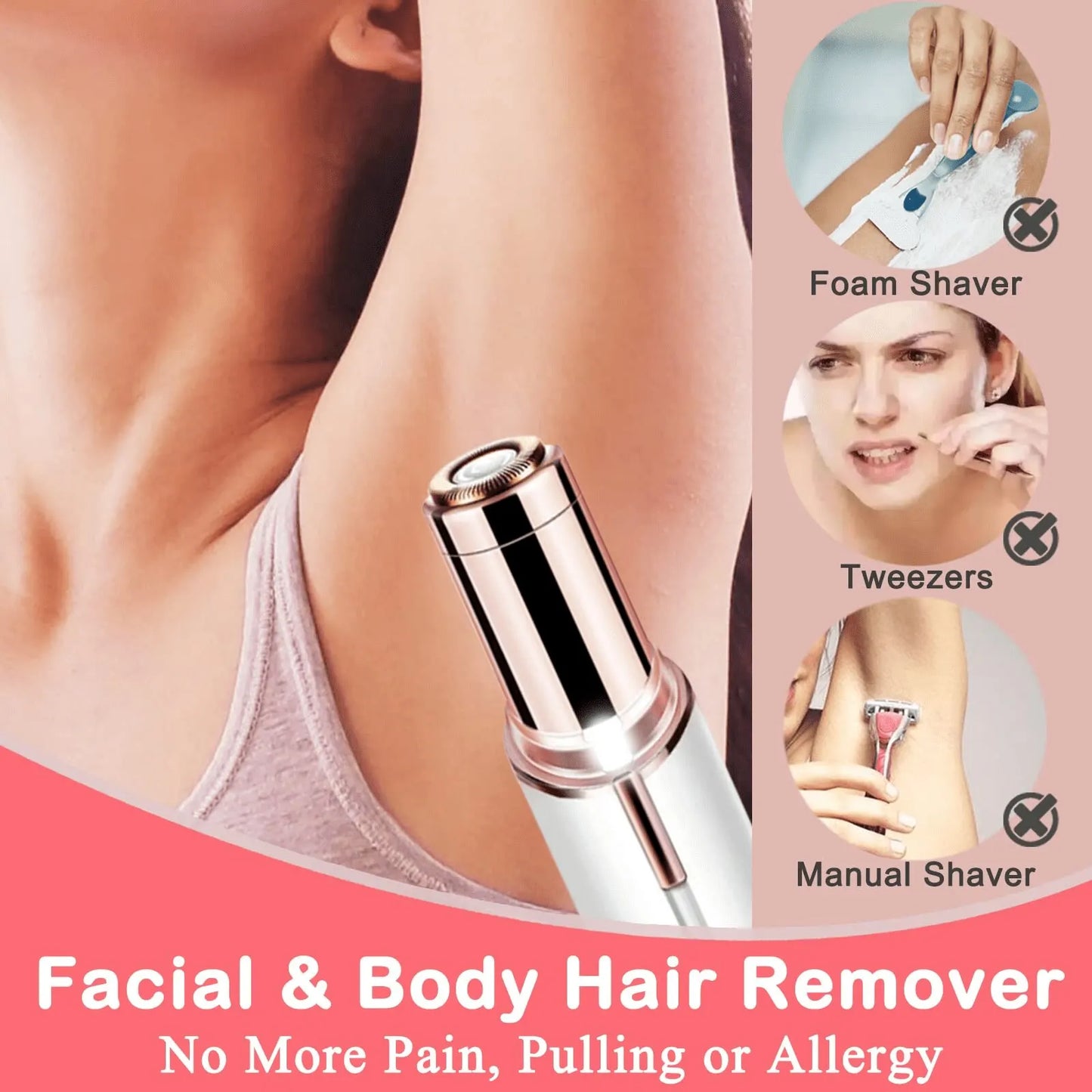 Painless Lipstick Hair Remover – Portable & Discreet Facial Shaver for Smooth Skin
