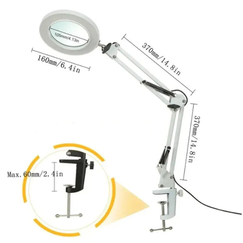 72LED Illuminated Magnifying Glass – 8X/10X USB Magnifier with 3-Color Light for Repair, Beauty & Reading