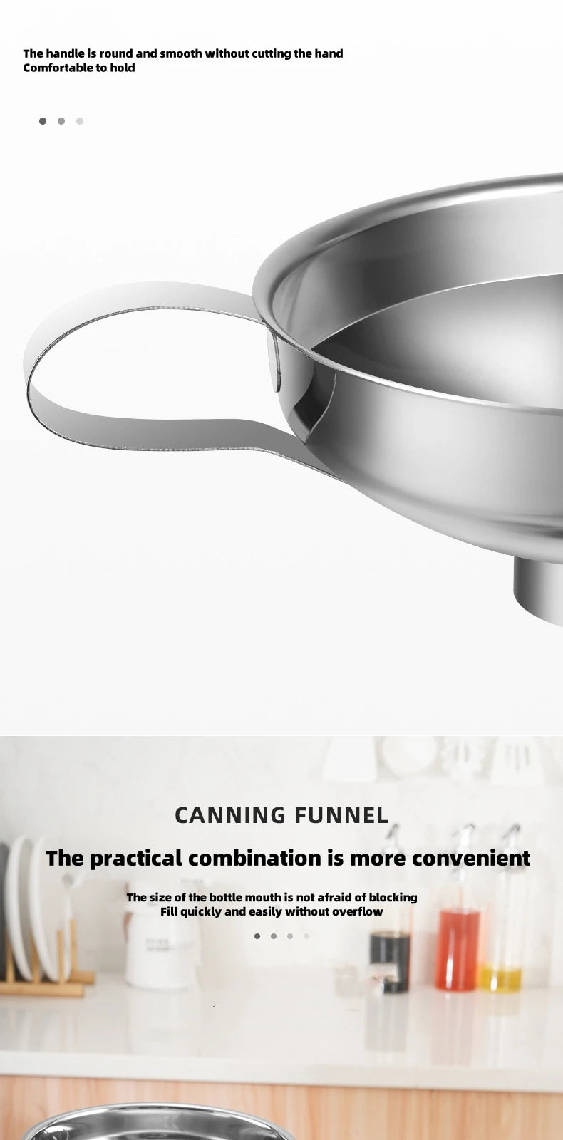 Wide Mouth Stainless Steel Funnel – Multipurpose Canning Funnel for Jars, Liquids & Spices