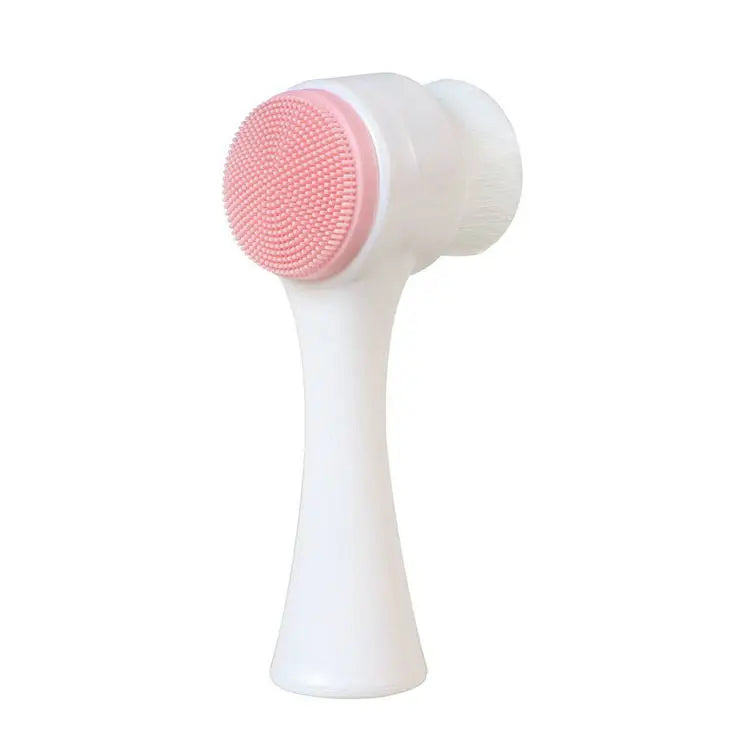 Double-Sided Silicone Face Brush – Soft Manual Exfoliator & Massage Cleanser for Glowing Skin