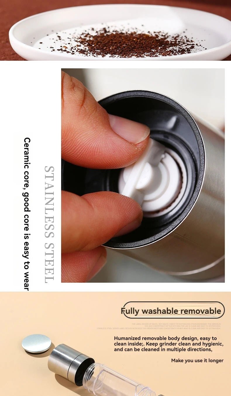 2 - in - 1 Adjustable Stainless Steel Salt & Pepper Grinder – Ceramic Mill Kitchen Tool - Nordshop Hamburg