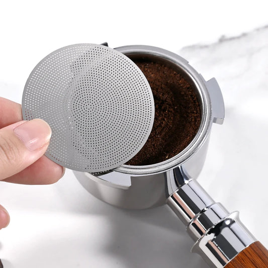 The Barista's Secret Layer: Reusable Stainless Steel Espresso Puck Screen – Ultra-Thin 0.2mm Filter for 51/54/58mm Portafilters