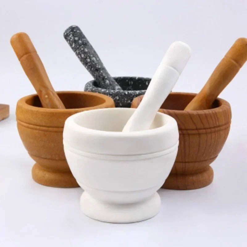 Stone & Spice Symphony: Marble Mortar and Pestle Set - Grind Garlic, Herbs, Spices - Nordshop Hamburg