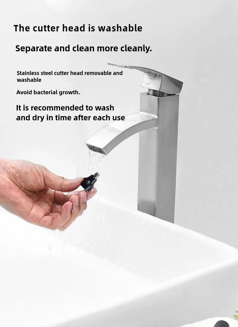 Rechargeable 2-in-1 Nose & Facial Hair Trimmer – Portable Men's Grooming Kit for Precision and Comfort