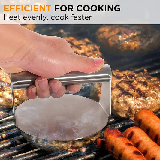 Stainless Steel Hamburger Press - 1-Piece Patty Maker for Perfect, Uniform Burgers & Meat Pies Every Time