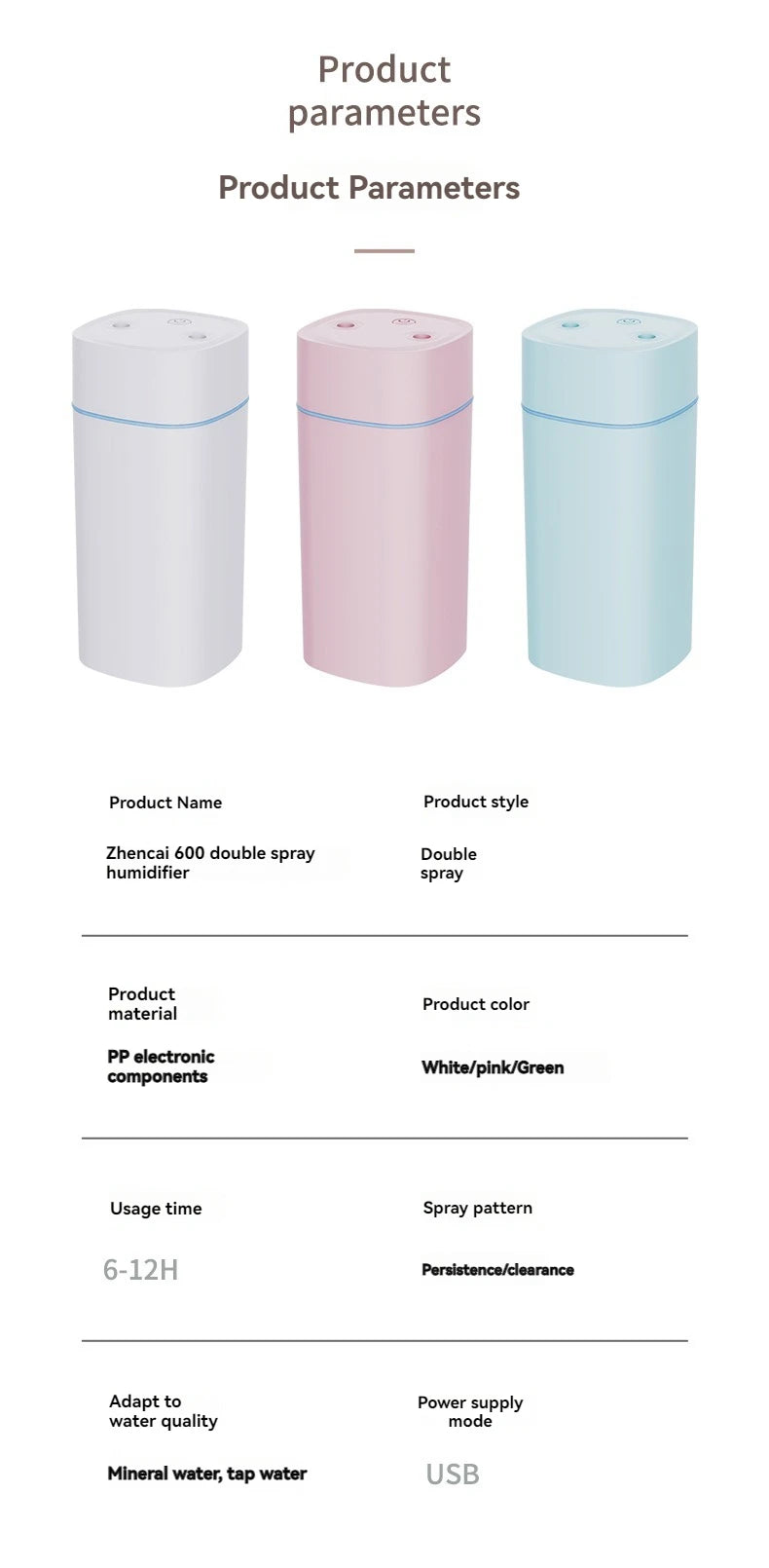 Dual-Nozzle USB Humidifier – 600ml/H Super Fine Mist for Car, Home & Office | Ultra-Quiet Personal MoisturizerDual-Nozzle USB Humidifier – 600ml/H Super Fine Mist for Car, Home & Office | Ultra-Quiet Personal Moisturizer