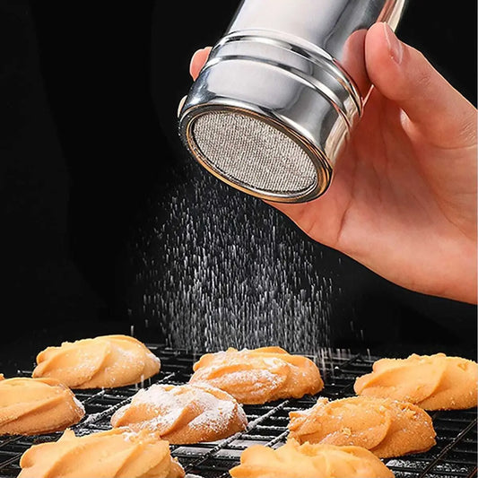 Stainless Steel Mesh Shaker - Tube Design for Salt, Pepper, Sugar & Powdered Spices