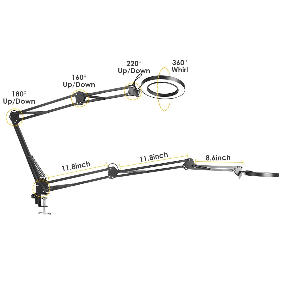 72LED Illuminated Magnifying Glass – 8X/10X USB Magnifier with 3 - Color Light for Repair, Beauty & Reading - Nordshop Hamburg