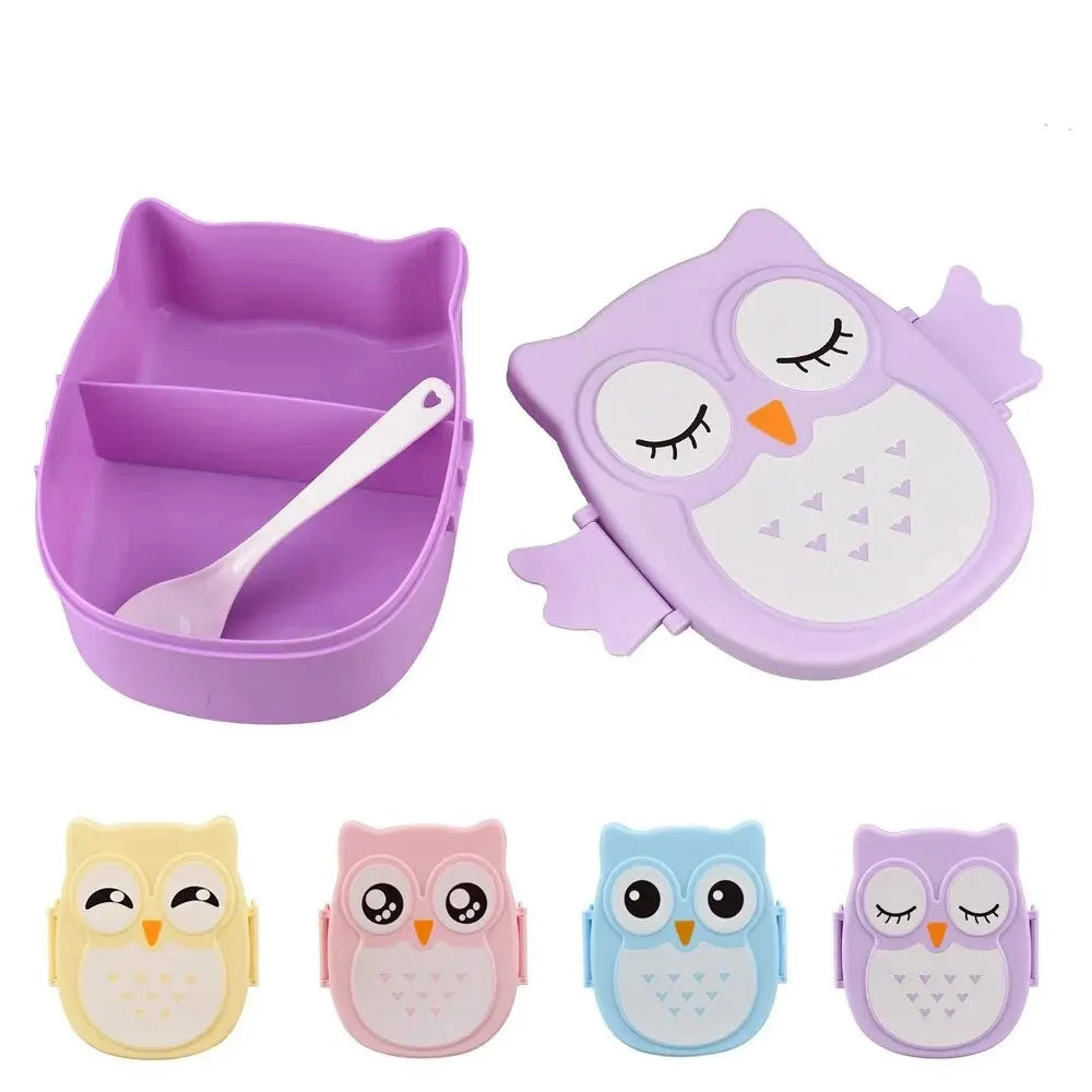 Owl Shaped Kids Bento Box – Multi-Compartment Leak-Proof Lunch Container with Lid