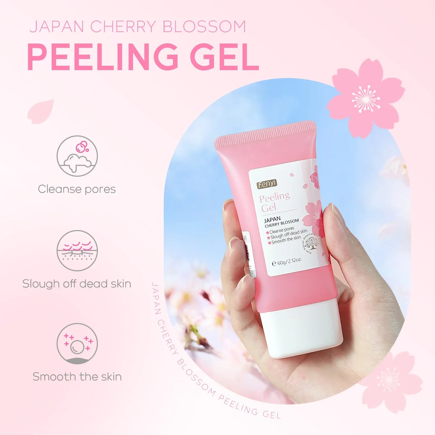 Sakura Blossom Exfoliating Gel – Deep Clean, Brighten & Hydrate Facial Skin Repair