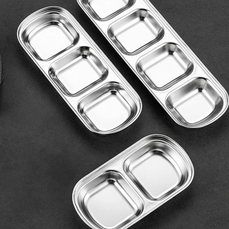 Symphony of Flavor: Stainless Steel 6-Compartment Dip & Condiment Tray for BBQ, Entertaining & Dining