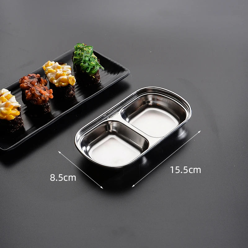 Symphony of Flavor: Stainless Steel 6-Compartment Dip & Condiment Tray for BBQ, Entertaining & Dining