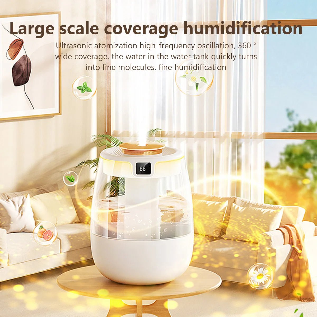 Whispering Mist Maker: Large Capacity USB Humidifier with Dual Spray & 7 - Color LED for Home/Office - Nordshop Hamburg