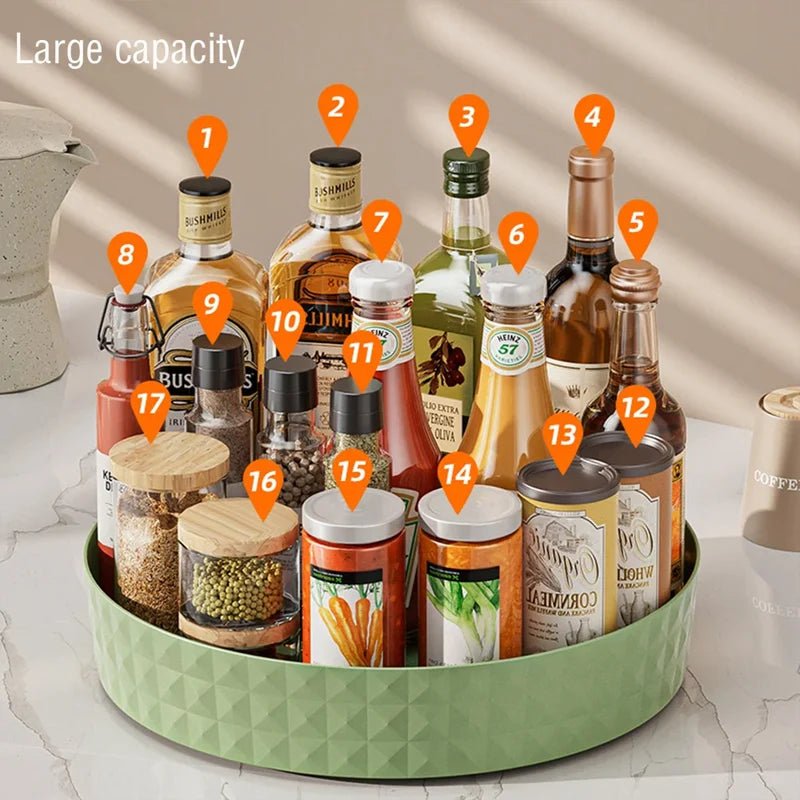 360° Rotating Spice & Cosmetic Carousel - Space - Saving Cabinet Organizer Tray - Nordshop Hamburg