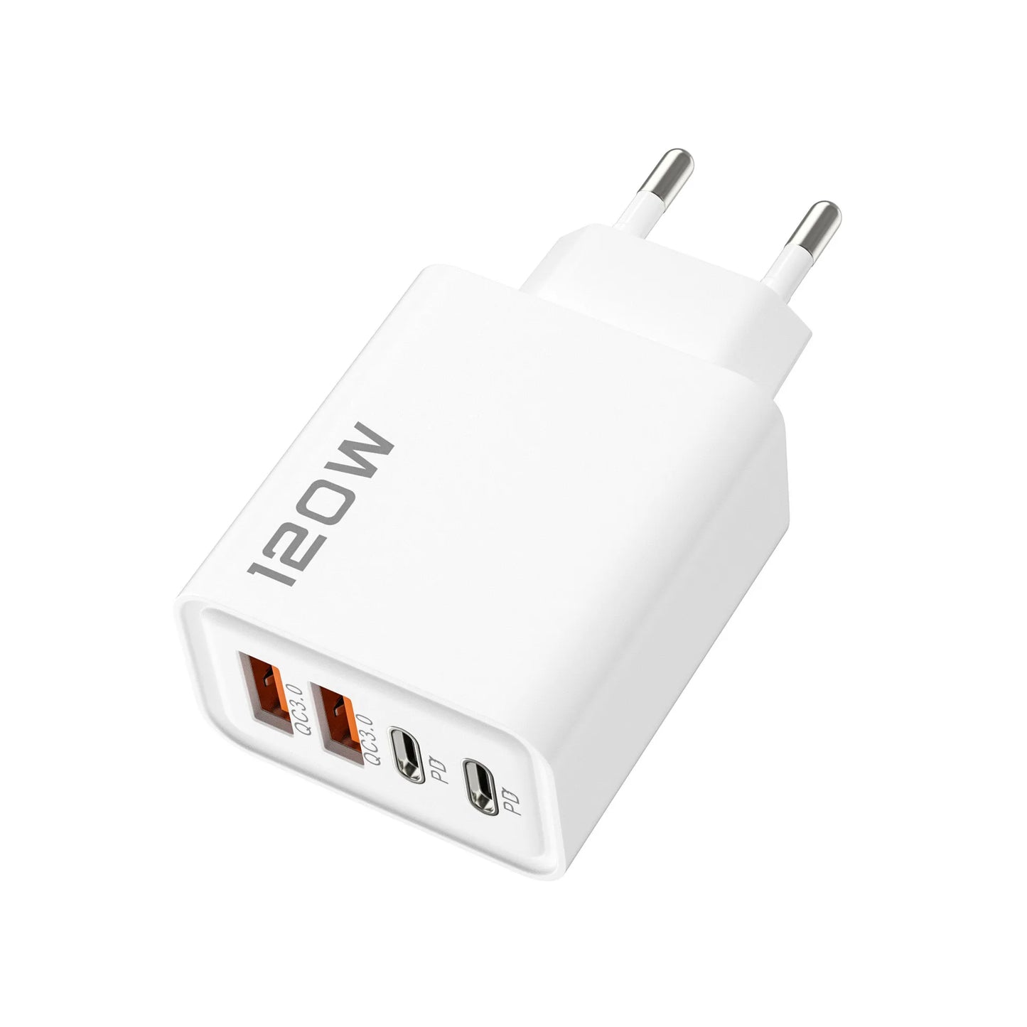 120W 4-Port Fast Charging Station – Quick Charge 3.0 & PD for iPhone 16, Samsung S24, Xiaomi 15 & More