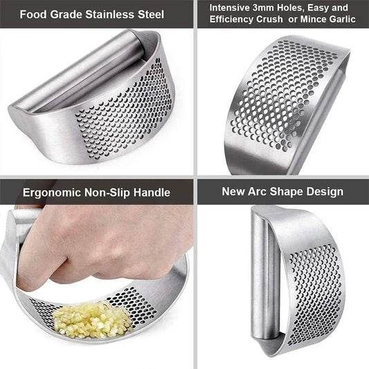 Upgraded Rocker Garlic Press – Effortless Manual Crusher for Garlic & Ginger
