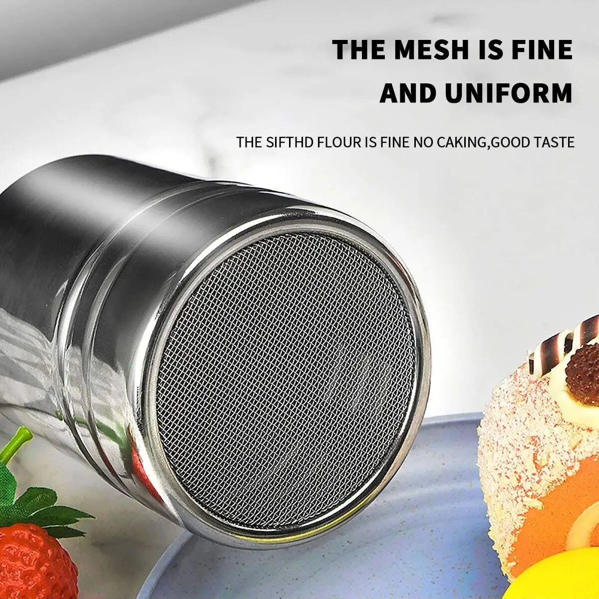 Stainless Steel Mesh Shaker - Tube Design for Salt, Pepper, Sugar & Powdered Spices