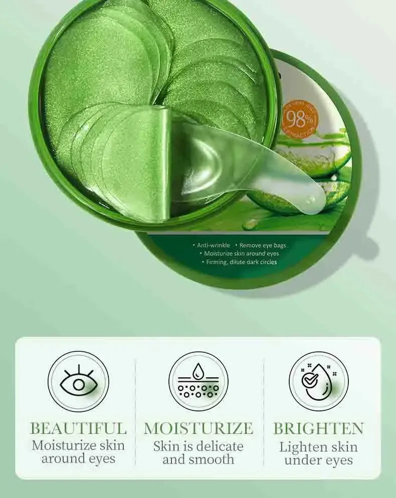 Aloe Vera Collagen Eye Patches (60pcs) – Brighten, Depuff & Smooth Fine Lines