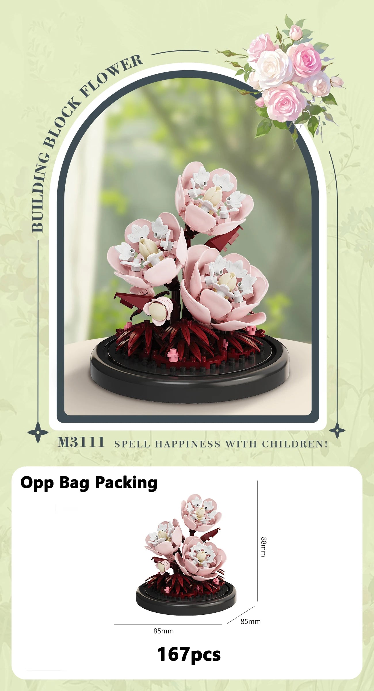 Eternal Flower Bouquet Micro-Building Blocks Set – DIY Bonsai Puzzle for Home Decor, Gift & Creative Play