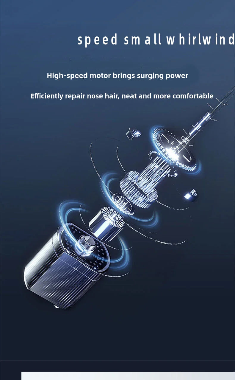 Rechargeable 2-in-1 Nose & Facial Hair Trimmer – Portable Men's Grooming Kit for Precision and Comfort