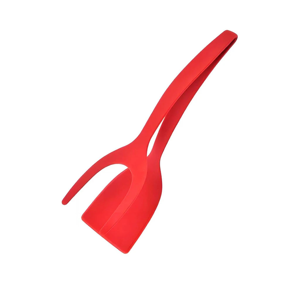 2-in-1 Flip & Grip Spatula - Non-Stick Nylon Turner & Tongs for Perfect Flipping