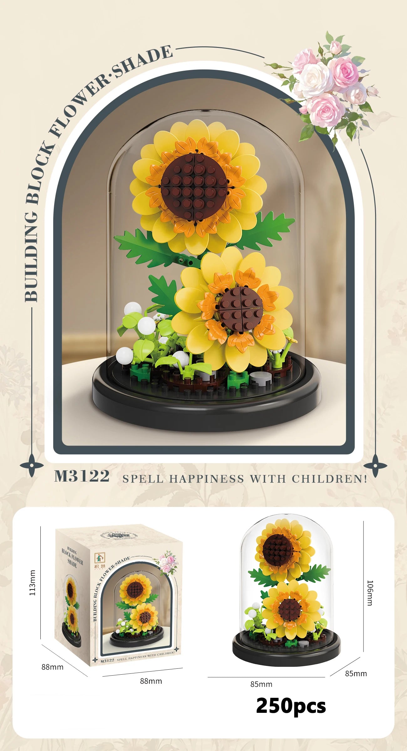 Eternal Flower Bouquet Micro-Building Blocks Set – DIY Bonsai Puzzle for Home Decor, Gift & Creative Play