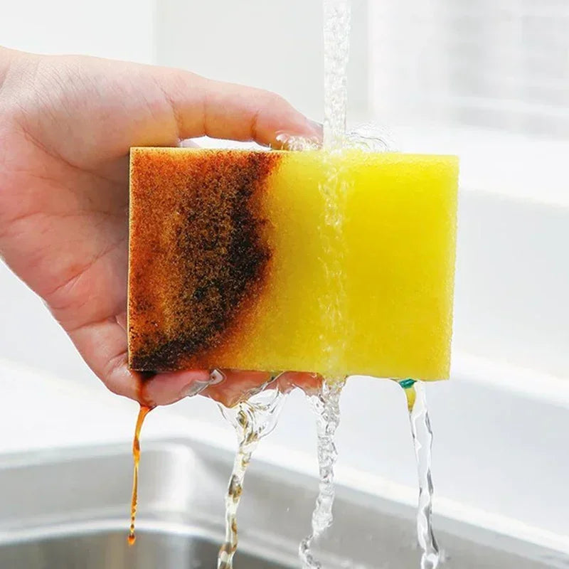 Double-Sided Magic Sponge – Heavy-Duty Rust & Grease Cleaner for Pots, Pans & Kitchen Surfaces