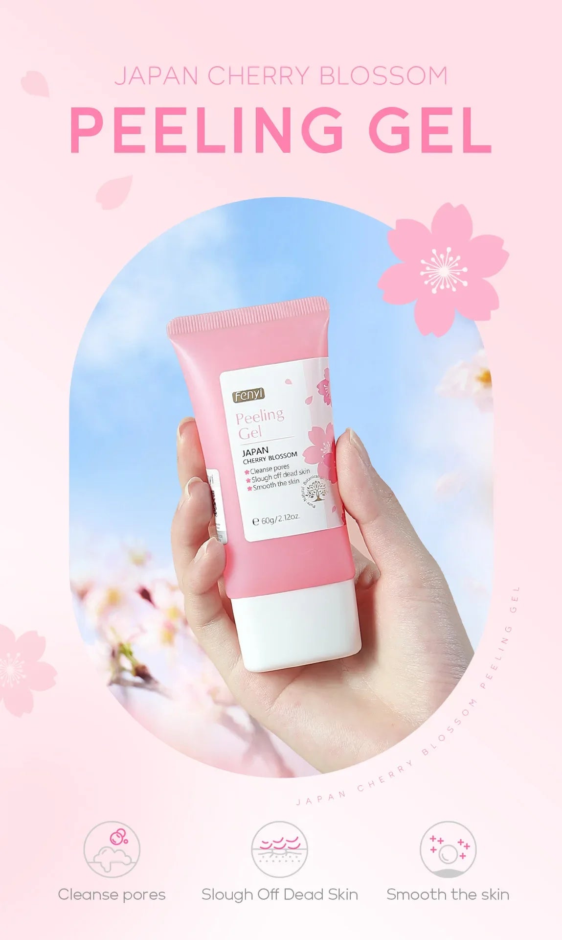 Sakura Blossom Exfoliating Gel – Deep Clean, Brighten & Hydrate Facial Skin Repair