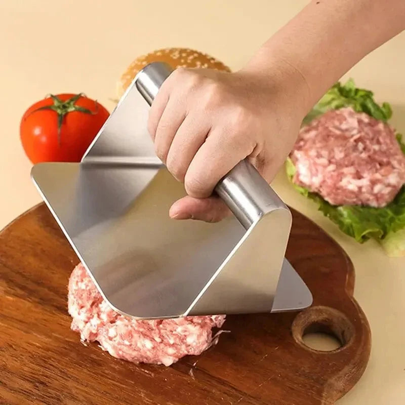 Stainless Steel Hamburger Press - 1-Piece Patty Maker for Perfect, Uniform Burgers & Meat Pies Every Time