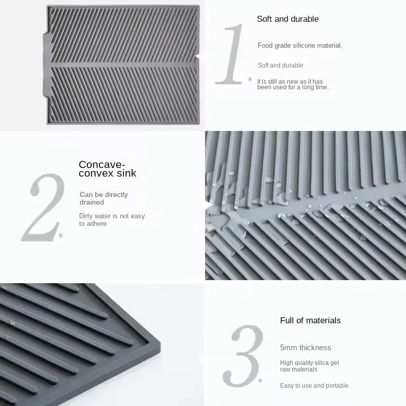 Multifunctional Silicone Kitchen Mat – Dish Drying Pad, Pot Holder, Heat - Resistant Coaster. - Nordshop Hamburg