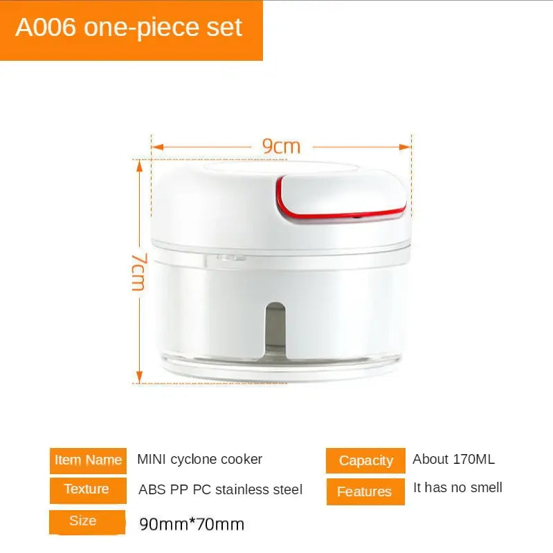 The Magic Pull: White Handheld Garlic Grinder – Minces & Grinds in One Simple Pull!