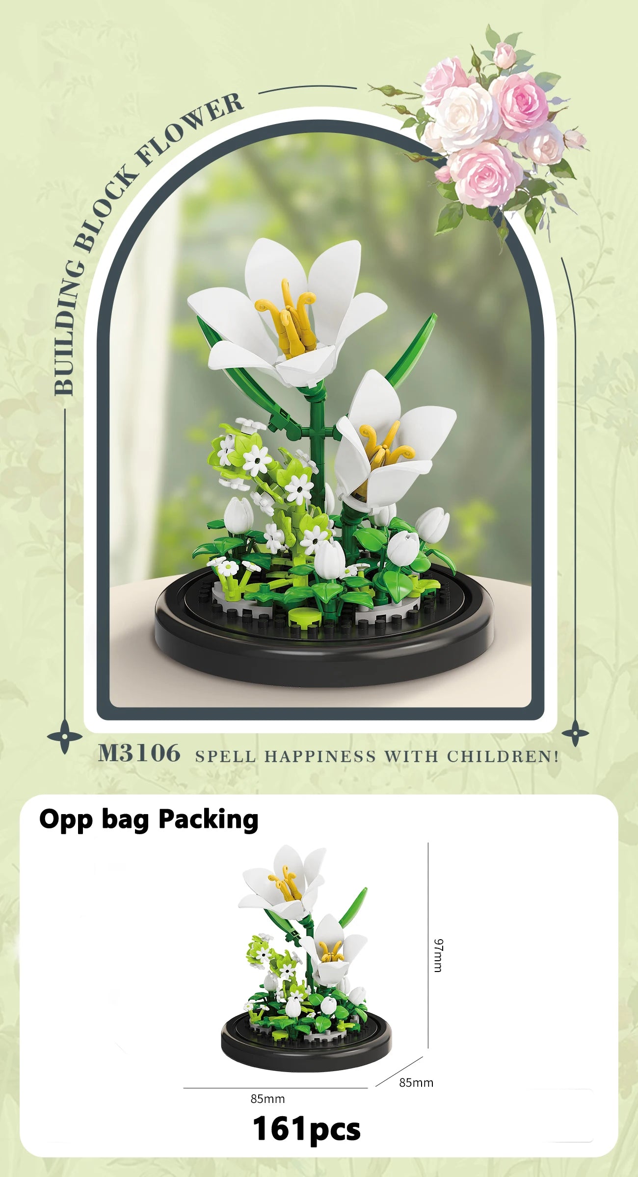 Eternal Flower Bouquet Micro - Building Blocks Set – DIY Bonsai Puzzle for Home Decor, Gift & Creative Play - Nordshop Hamburg