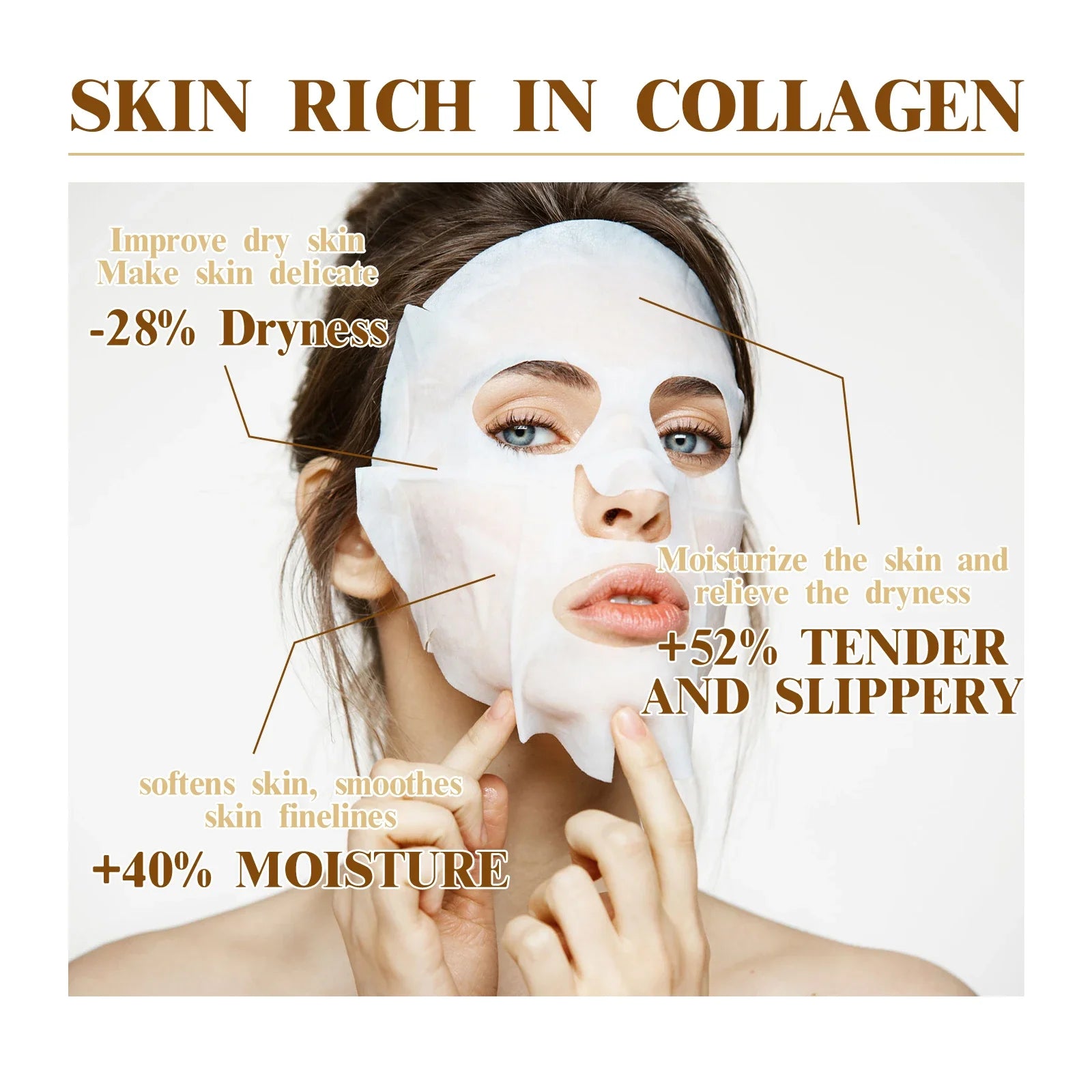 Korean Collagen Face Mask 10 - Pack - Anti - Aging, Firming & Brightening - Nordshop Hamburg
